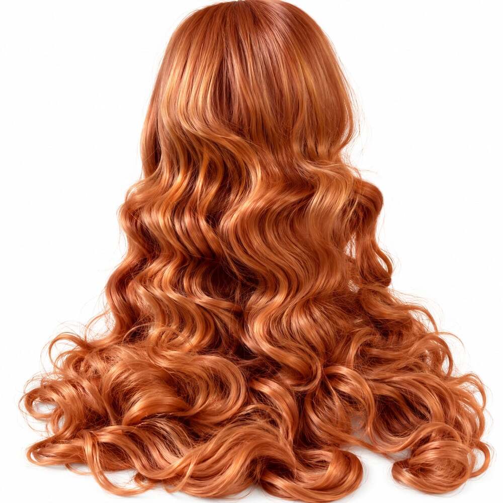 Fabelle Synthetic Hair Wig Long Curly Orange Ginger